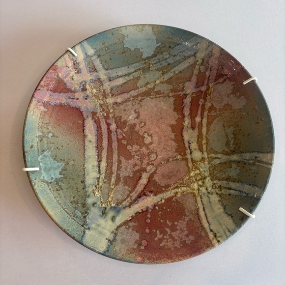 TONY EVANS Raku Pottery‎ Post Moden Decorative Textured Plate - Picture 13 of 13